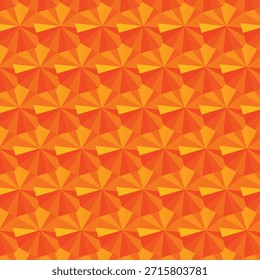 Modelo geométrico inconsútil con las Formas anaranjadas y amarillas vibrantes del ventilador ideales para el empaquetado de los textiles y el diseño digital.