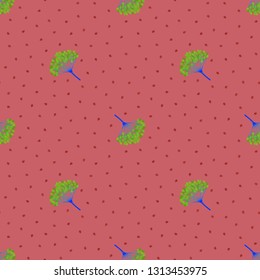 Seamless geometric pattern with viburnum berries. Red, maroon, coral, blue, green colors. Repeat botanical pattern. Vector illustration.