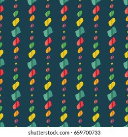 Seamless geometric pattern with a vintage and retro look made of abstract pebbles. Easy to print on fabric or paper. Stock vector.