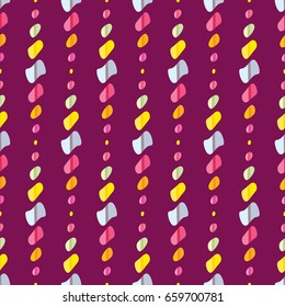 Seamless geometric pattern with a vintage and retro look made of abstract pebbles. Easy to print on fabric or paper. Stock vector.