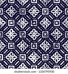 Seamless geometric pattern. Vintage tile print for textiles. Ethnic and tribal motifs. Vector illustration.