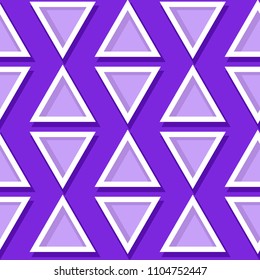 Seamless geometric pattern. Violet and lilac 3d design. Vector illustration