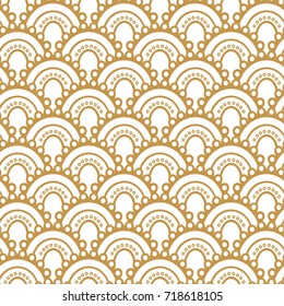 seamless geometric pattern, water curve texture, gold lace