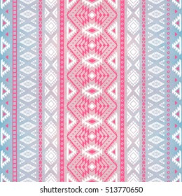 Seamless geometric pattern. Watercolor texture. Pink and blue gradient. Vector illustration.