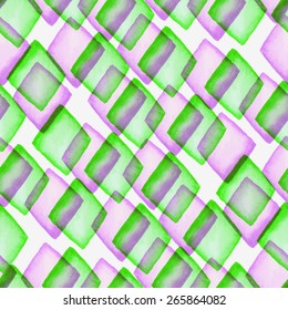 Seamless geometric pattern. Watercolor vector pattern with colorful rhombuses.