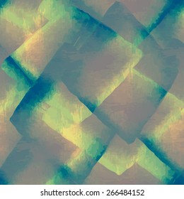 Seamless geometric pattern. Watercolor vector pattern with colorful rhombuses.