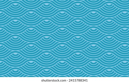 Seamless geometric pattern with wave line. Endless background with intertwined curves. Waves, twirl vector illustration.