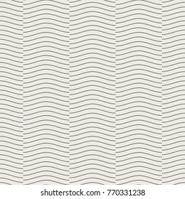 Seamless geometric pattern, wave line overlap on light brown background, stripes abstract template, vector illustration