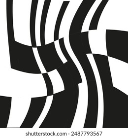 Seamless geometric pattern with wave lines, rectangles and squares. For printing on fabric, wallpaper, gift paper. Vector