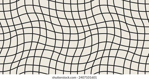 Seamless geometric pattern. Waves and circles in black and white. Vector illustration