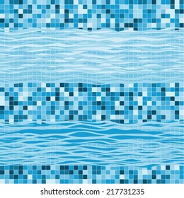 Seamless geometric pattern with waves. Marine abstract  background.