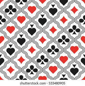 Seamless geometric pattern with wavy line. Vector art.