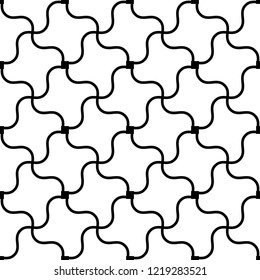 Seamless geometric pattern with wavy lines. Vector art.