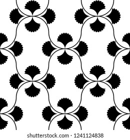 Seamless geometric pattern with wavy lines. Vector art.
