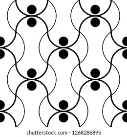 Seamless geometric pattern with wavy lines. Vector art.