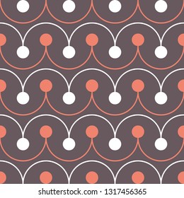 Seamless geometric pattern with wavy lines. Vector art.
