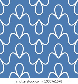 Seamless geometric pattern with wavy lines. Vector art.