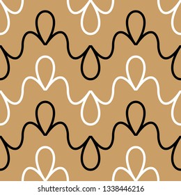 Seamless geometric pattern with wavy lines. Vector art.