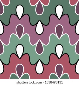 Seamless geometric pattern with wavy lines. Vector art.