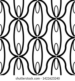 Seamless geometric pattern with wavy lines. Vector art.