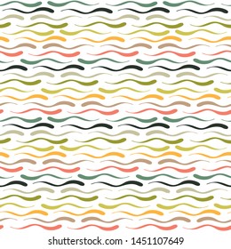 Seamless geometric pattern with wavy lines. Decorative abstract background in positive colors