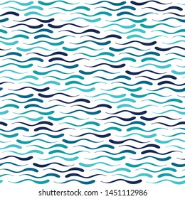 Seamless geometric pattern with wavy lines. Decorative abstract background in water colors