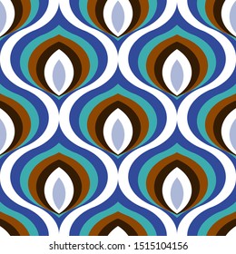 Seamless geometric pattern with wavy lines. Vector art.

