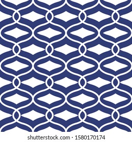 Seamless geometric pattern with wavy lines. Vector art.