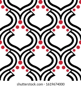 Seamless geometric pattern with wavy lines . Vector art.