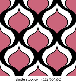 Seamless geometric pattern with wavy lines. Vector art.