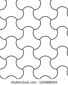 Seamless geometric pattern with wavy lines. Vector art.  
