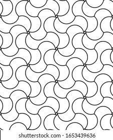 Seamless geometric pattern with wavy lines. Vector art.