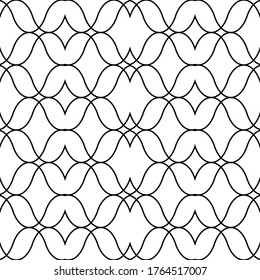 Seamless geometric pattern with wavy lines. Vector art.