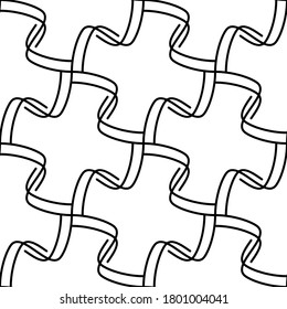 Seamless geometric pattern with wavy lines. Vector art.