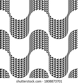 Seamless geometric pattern. Wavy lines. White background.