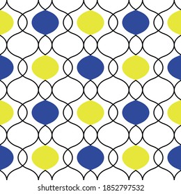 Seamless geometric pattern with wavy lines. Vector art.