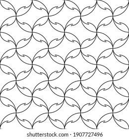 Seamless geometric pattern with wavy lines. Vector art.