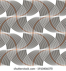 Seamless geometric pattern with wavy lines. Vector art.