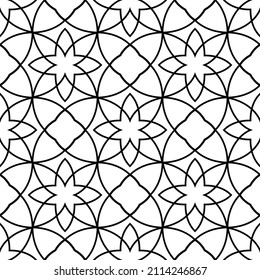 Seamless geometric pattern with wavy lines. Vector art.