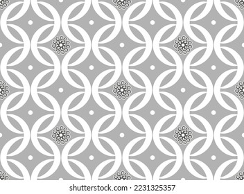 Seamless geometric pattern with wavy lines. Vector art.