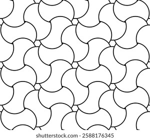 Seamless geometric pattern with wavy lines. Vector graphics.