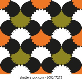 Seamless geometric pattern with wavy lines. Vector art.