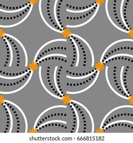 Seamless geometric pattern with wavy lines. Vector art.