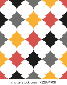 Seamless geometric pattern with wavy lines. Vector art.
