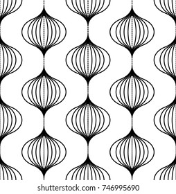 Seamless geometric pattern with wavy lines. Vector art.