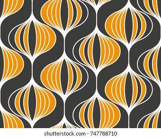 Seamless geometric pattern with wavy lines. Vector art.