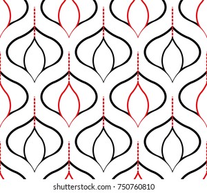 Seamless geometric pattern with wavy lines. Vector art.