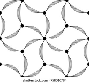 Seamless geometric pattern with wavy lines. Vector art.