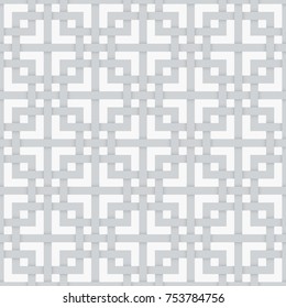 Seamless geometric pattern. White background. Vector seamless pattern. Geometric background with rhombus and nodes. Abstract geometric pattern