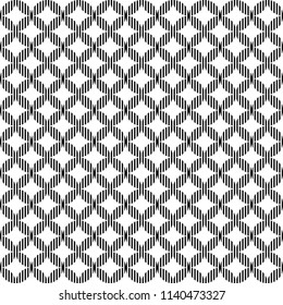 Patrón geométrico sin foco. Textura rayada blanca y negra. Arte vectorial.